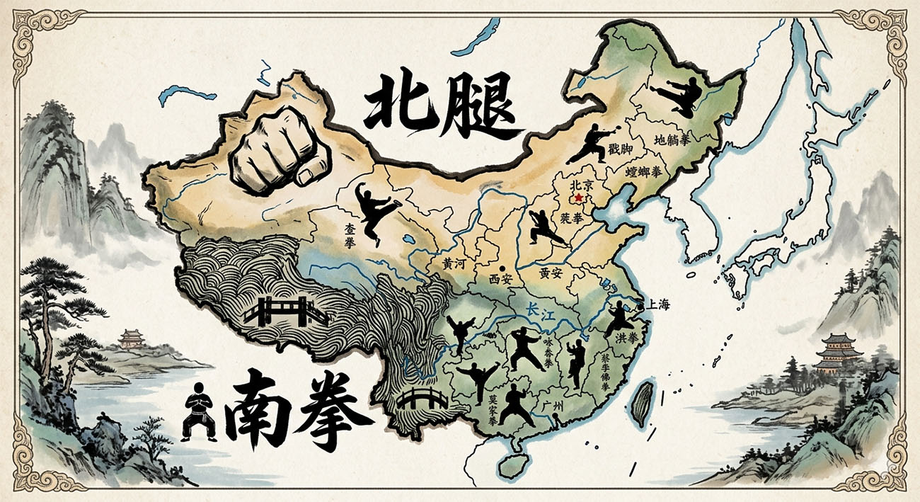 南拳北腿与内家外家:中国武术流派全景图