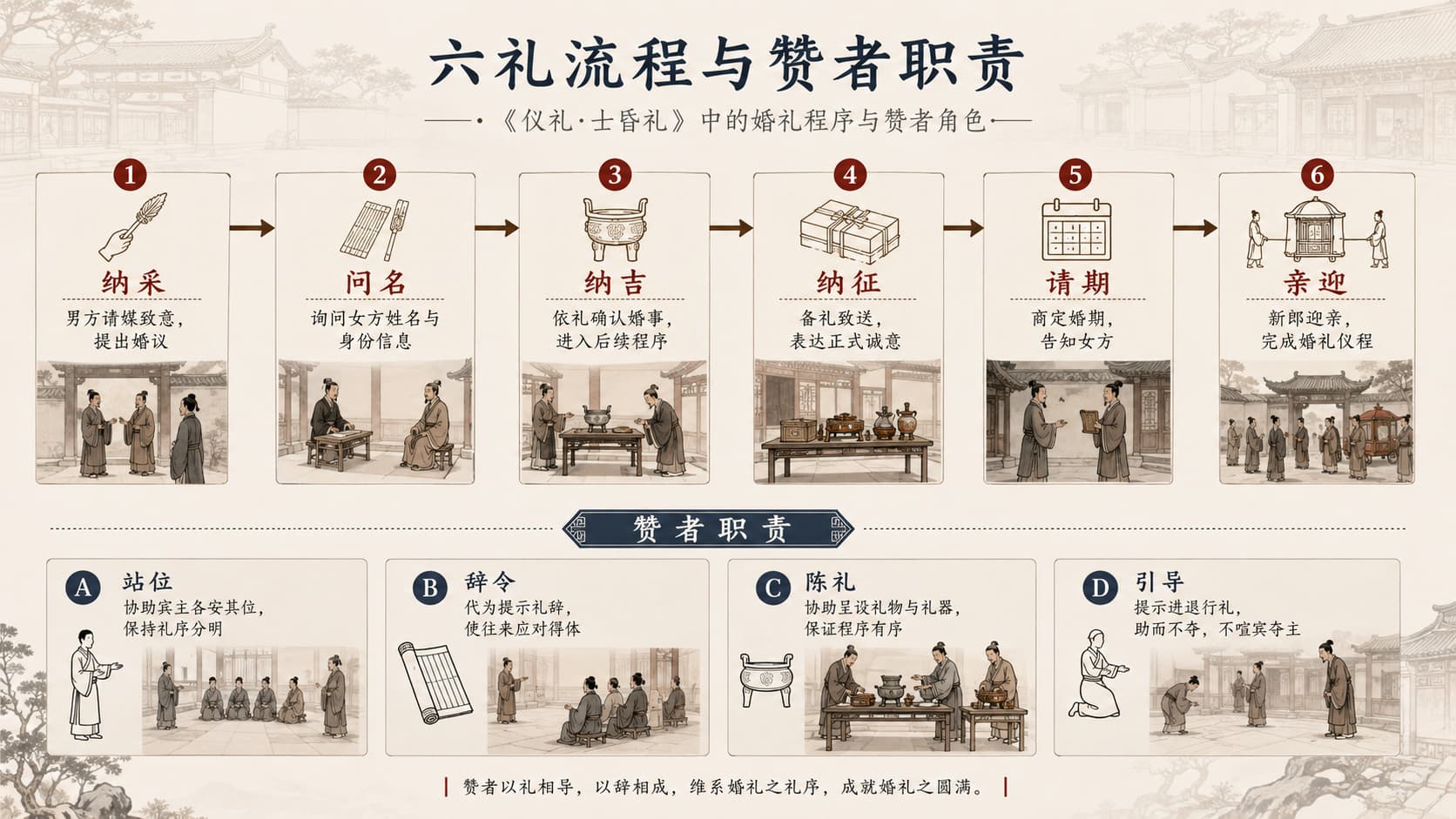 古代婚礼中的”赞者”:从《仪礼·士昏礼》看先秦婚礼主持规范
