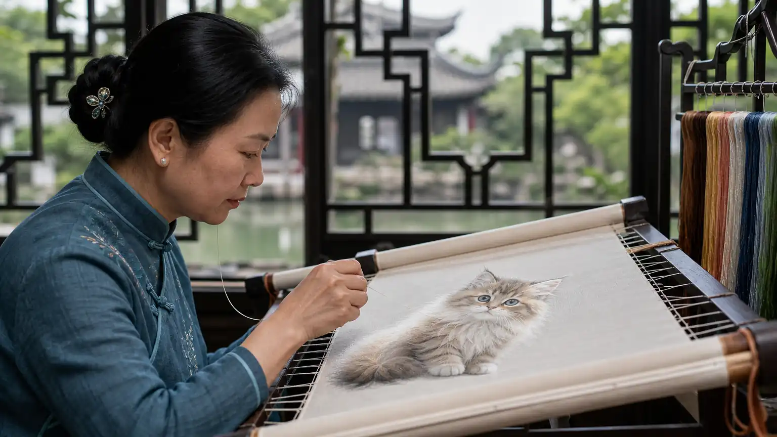 苏绣与湘绣:一针一线里的地域风格