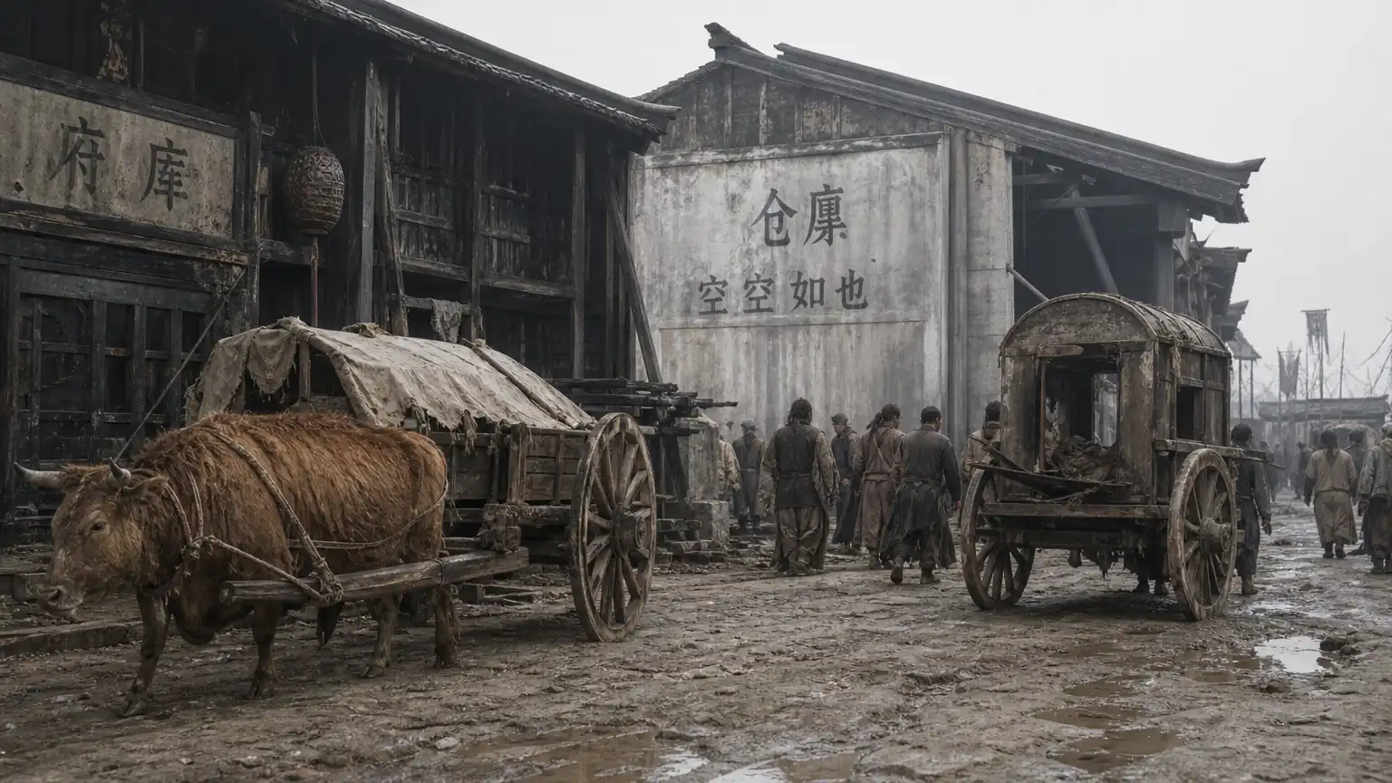 汉初民生凋敝场景图