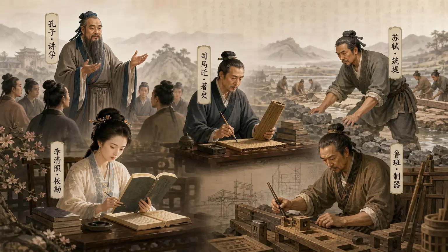 历史人物传承者群像图