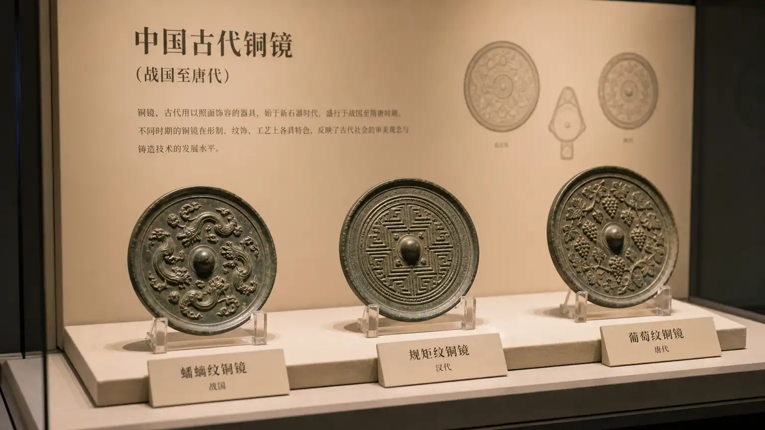 铜镜纹样演变展示图