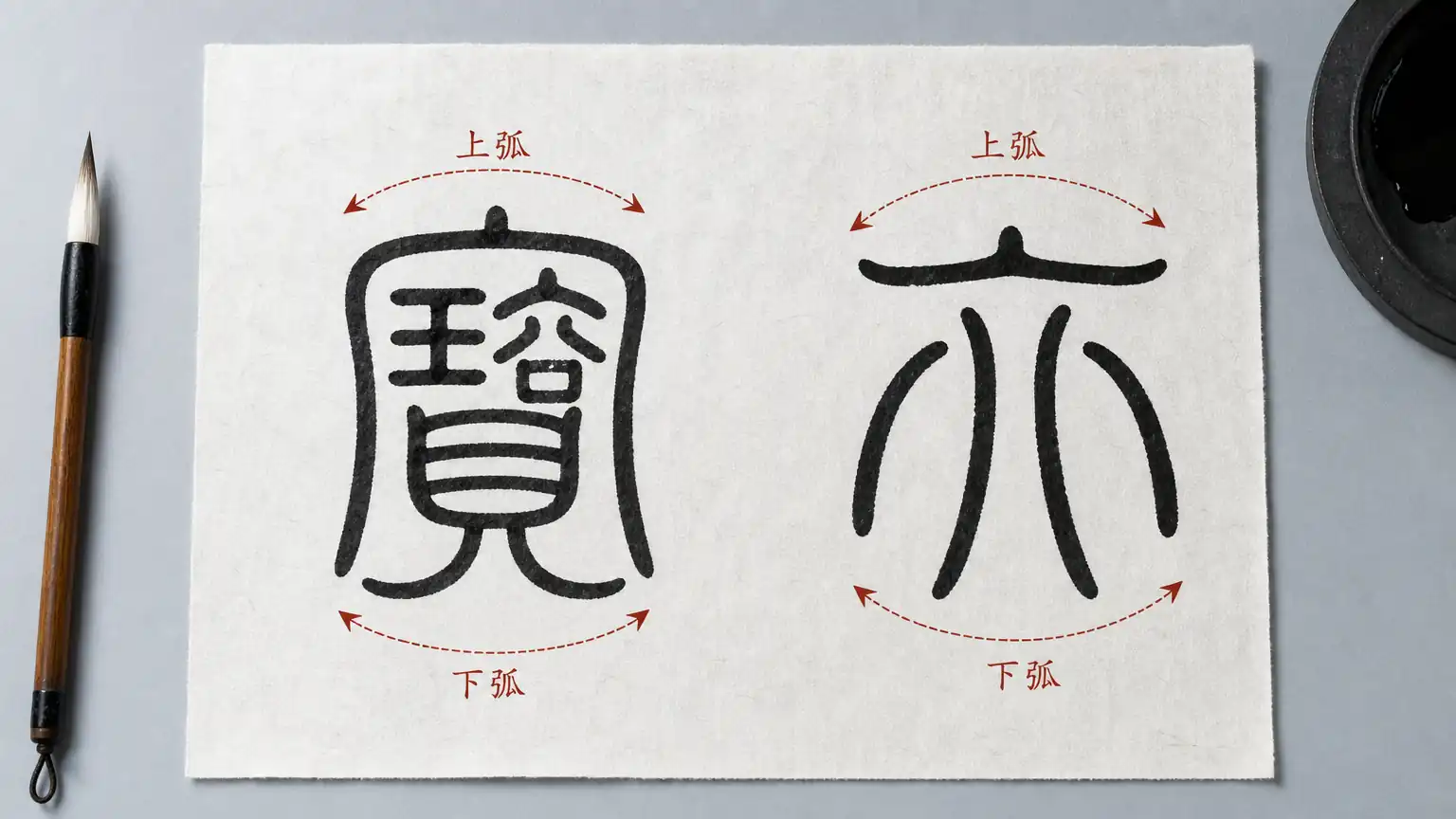 小篆书法技巧(四):基本笔画(下)——点、挑、勾、折与简单弧