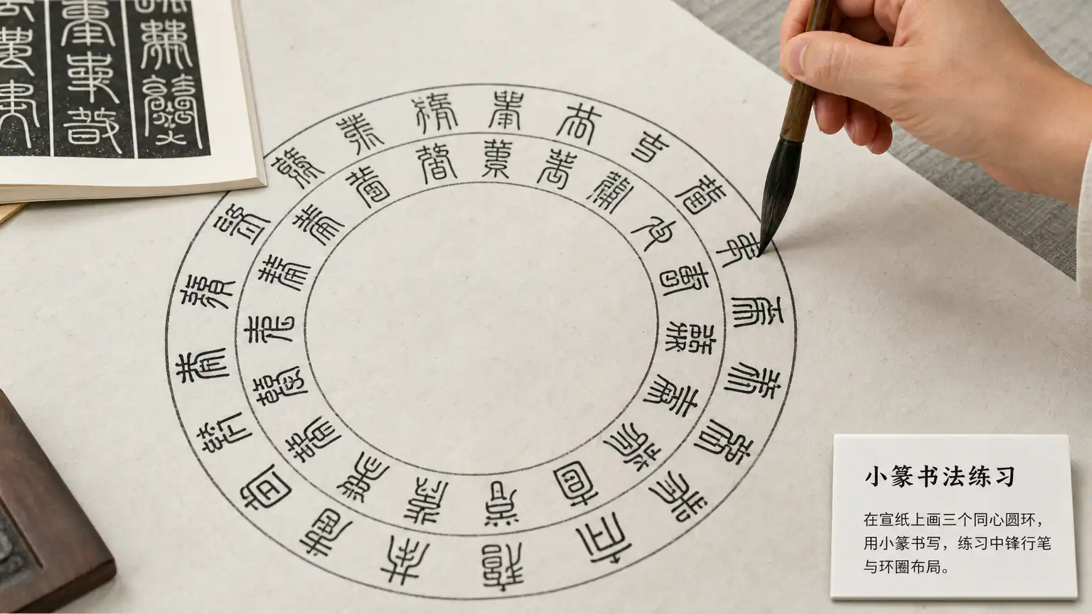 小篆书法技巧(五):弧画的进阶——圈圈与对称