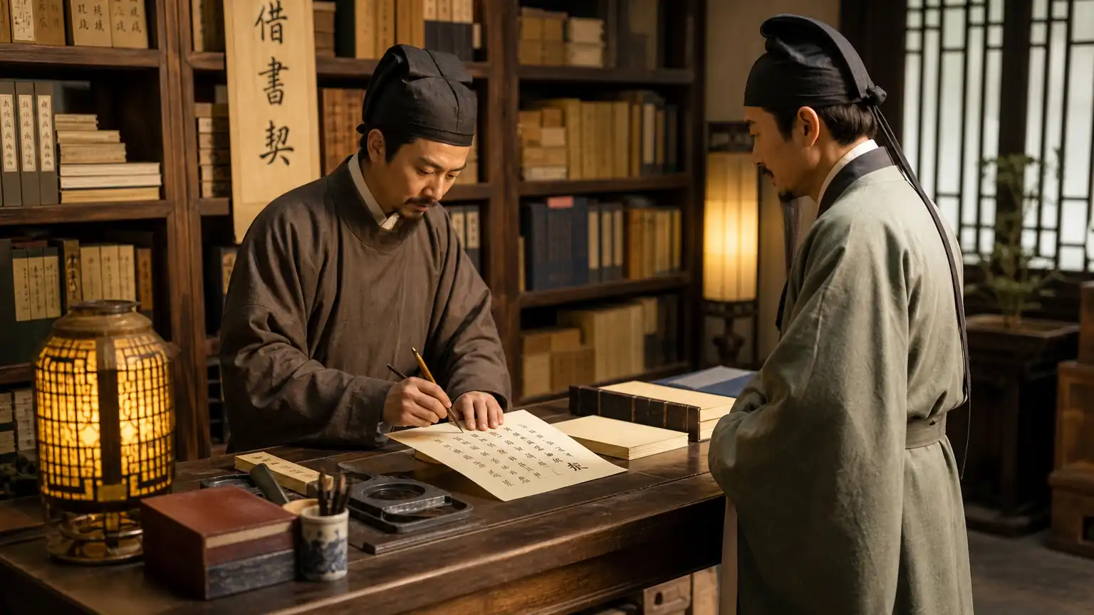 古代借书契据场景