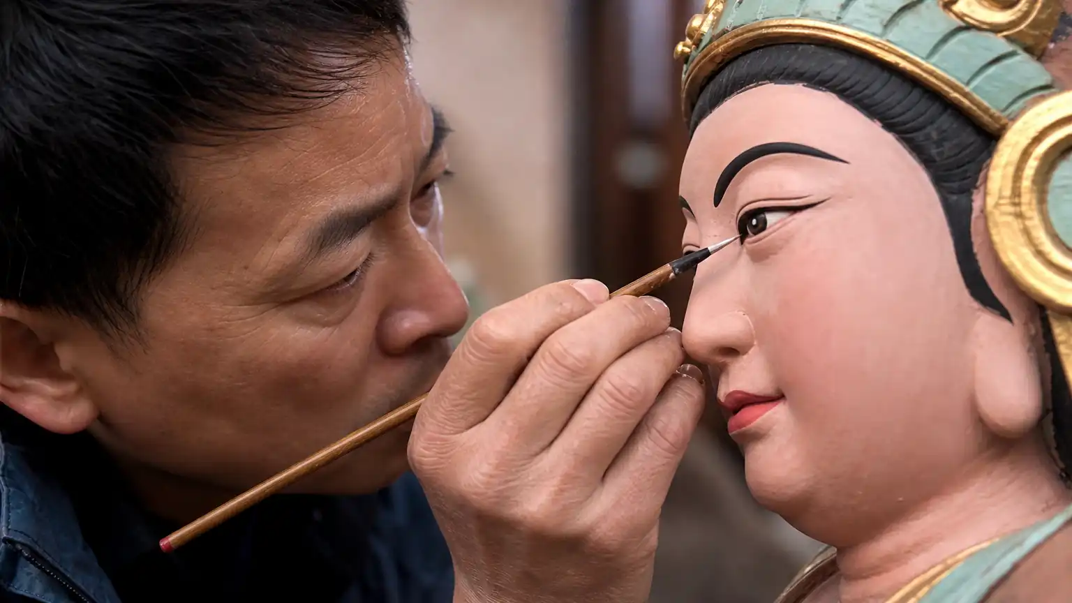 泥塑上色:从塑形到神采的最后一步