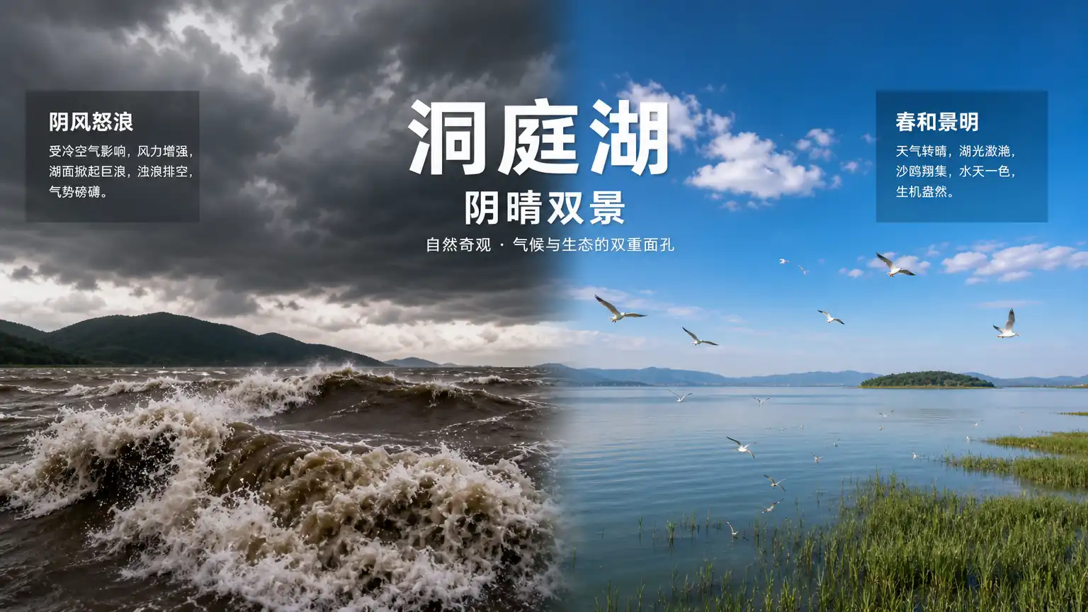 洞庭湖阴晴双景图