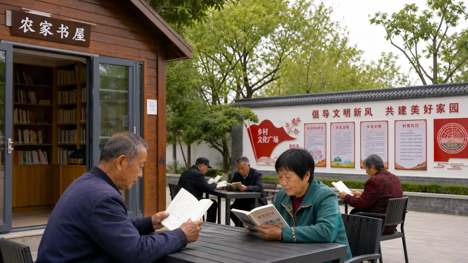 乡村文化广场与农家书屋