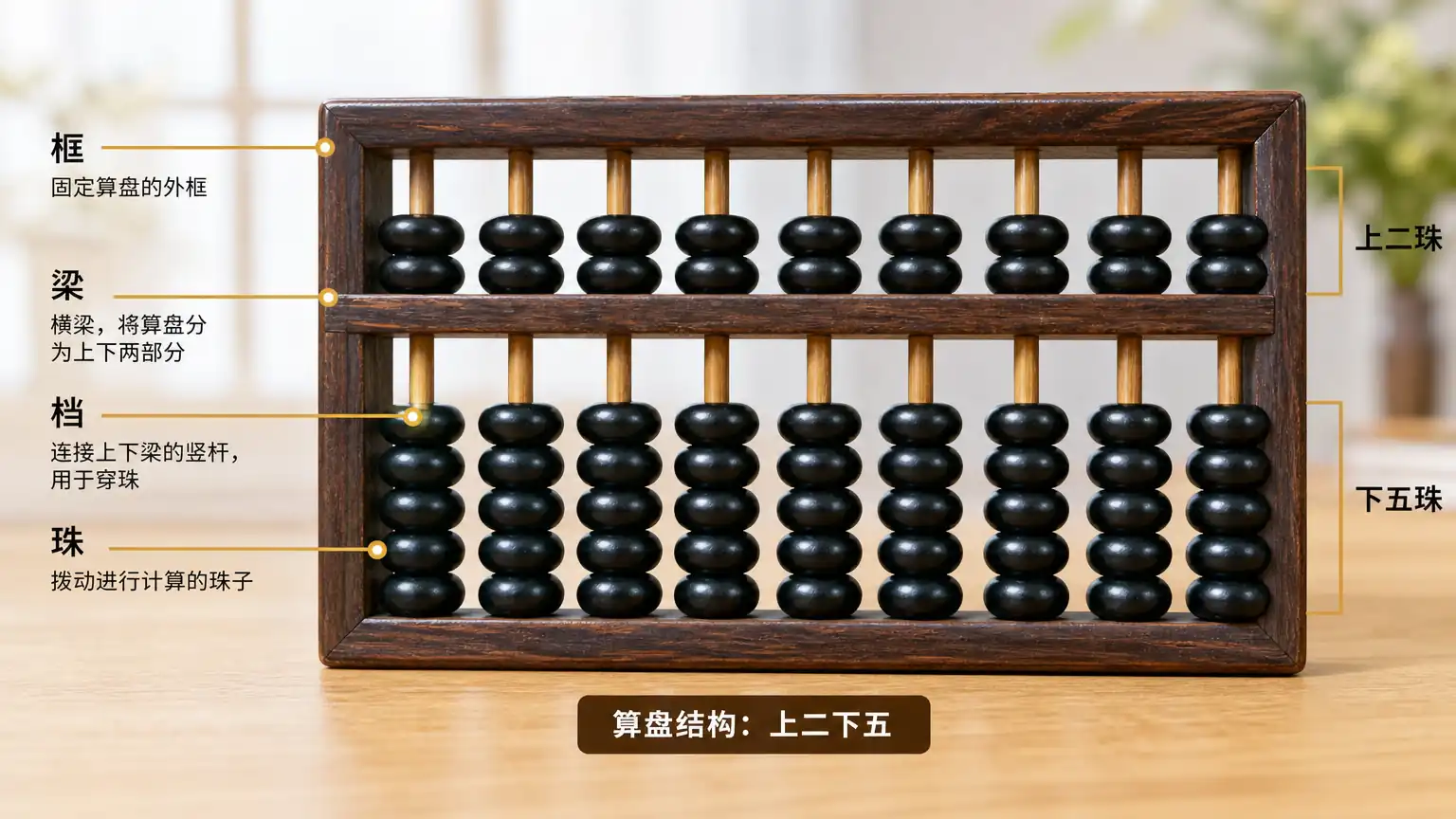 算盘结构特写图