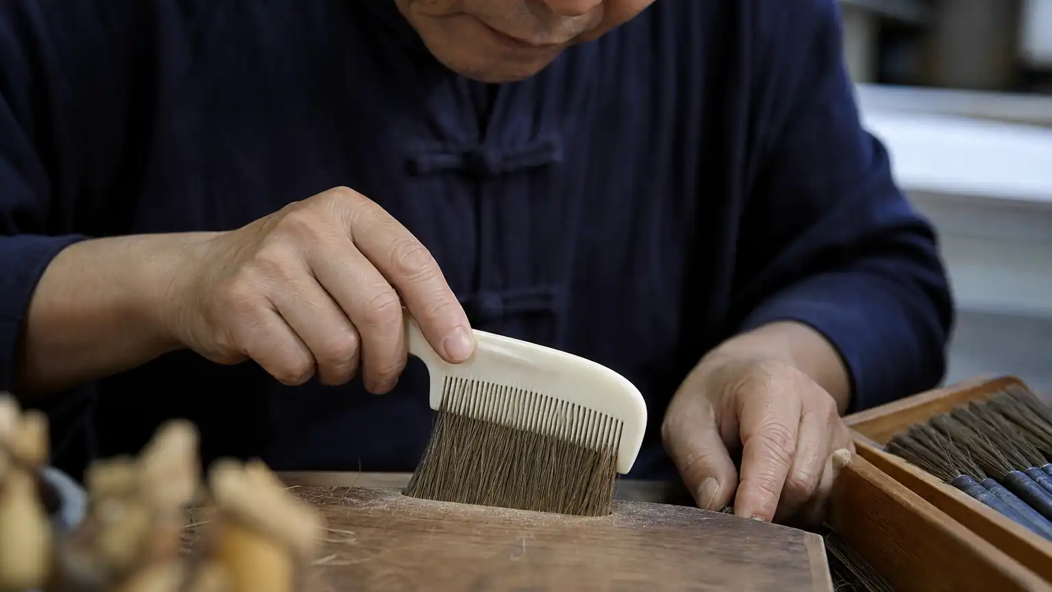 齐毫与束毫:毛笔笔头怎样成型
