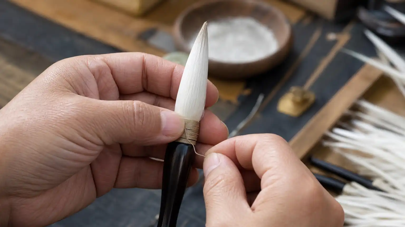 齐毫与束毫:毛笔笔头怎样成型