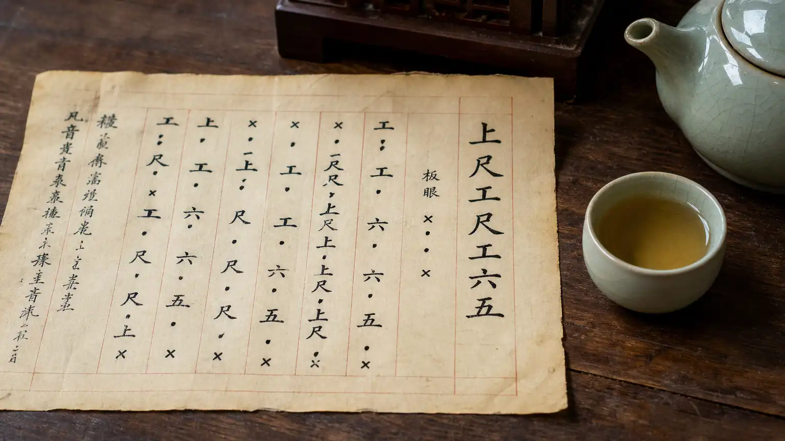 工尺谱、减字谱、简谱:传统记谱怎么读