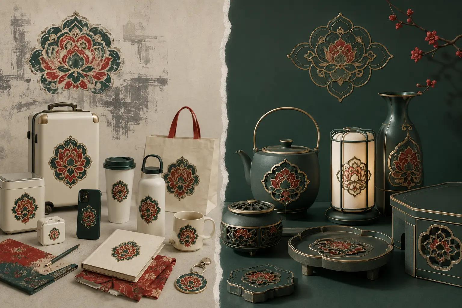 贴图式装饰与结构化重构的原创对比视觉