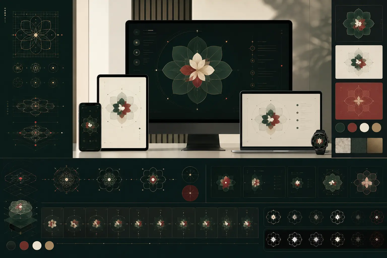 宝相花生成系统适配手机平板电脑和动态界面的原创视觉