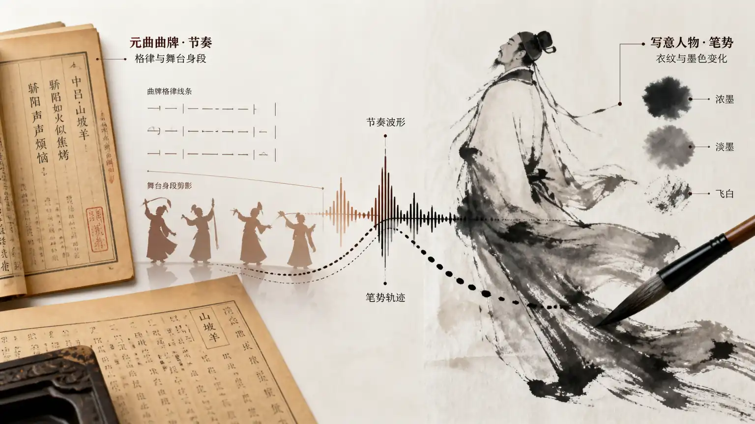 曲牌节奏与写意笔势对照图