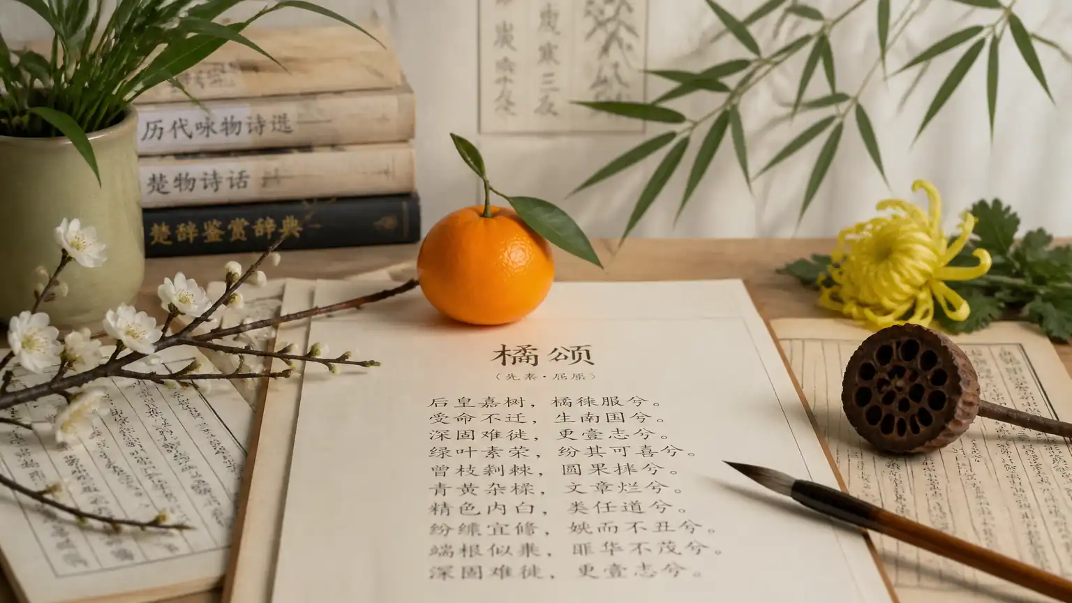 橘颂借嘉树寄托坚贞高洁品格