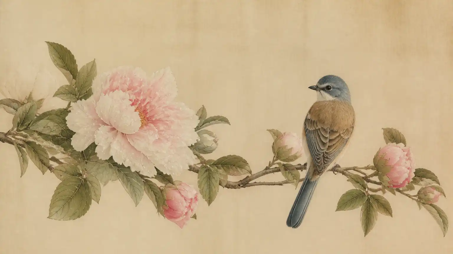 佛家净土美学与宋代院花鸟柔和画风交融