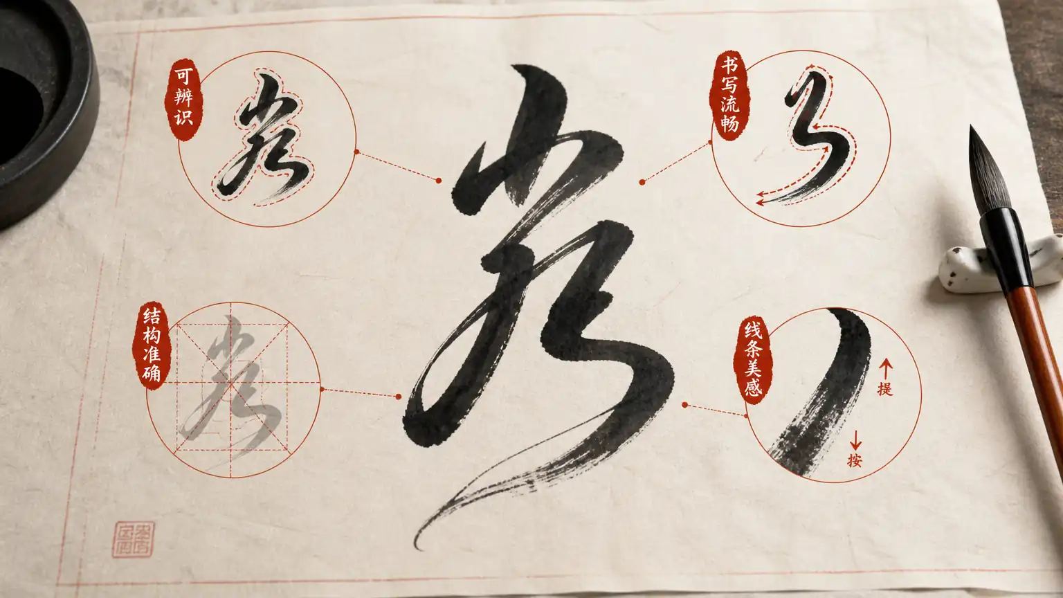 草书入门(九):于右任标准草书四大创作原则讲解