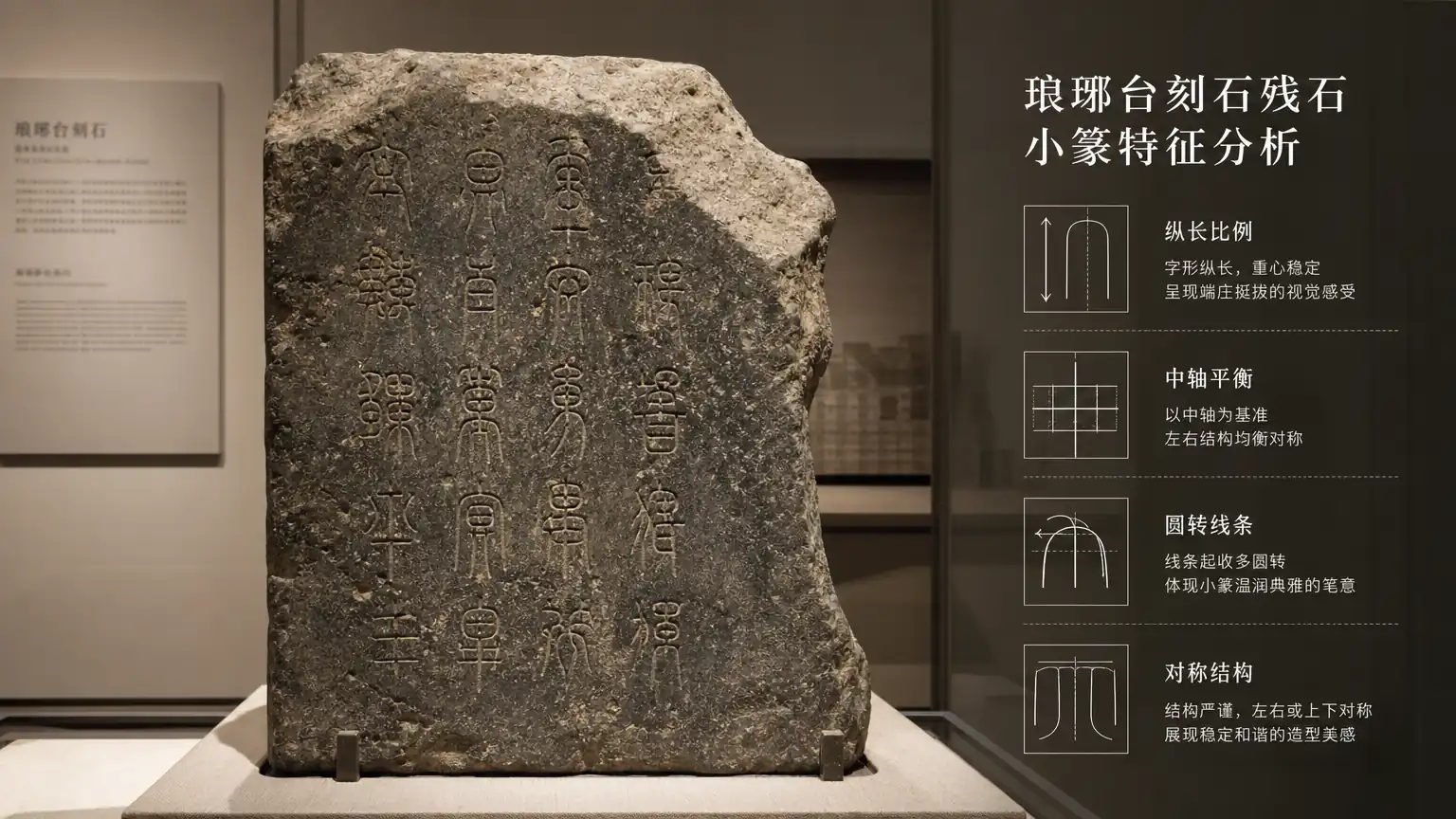 李斯琅琊台刻小篆均衡规整庙堂笔法