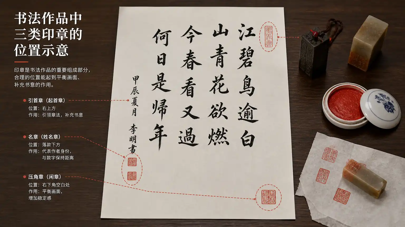 书法落款与印章搭配规范全教学