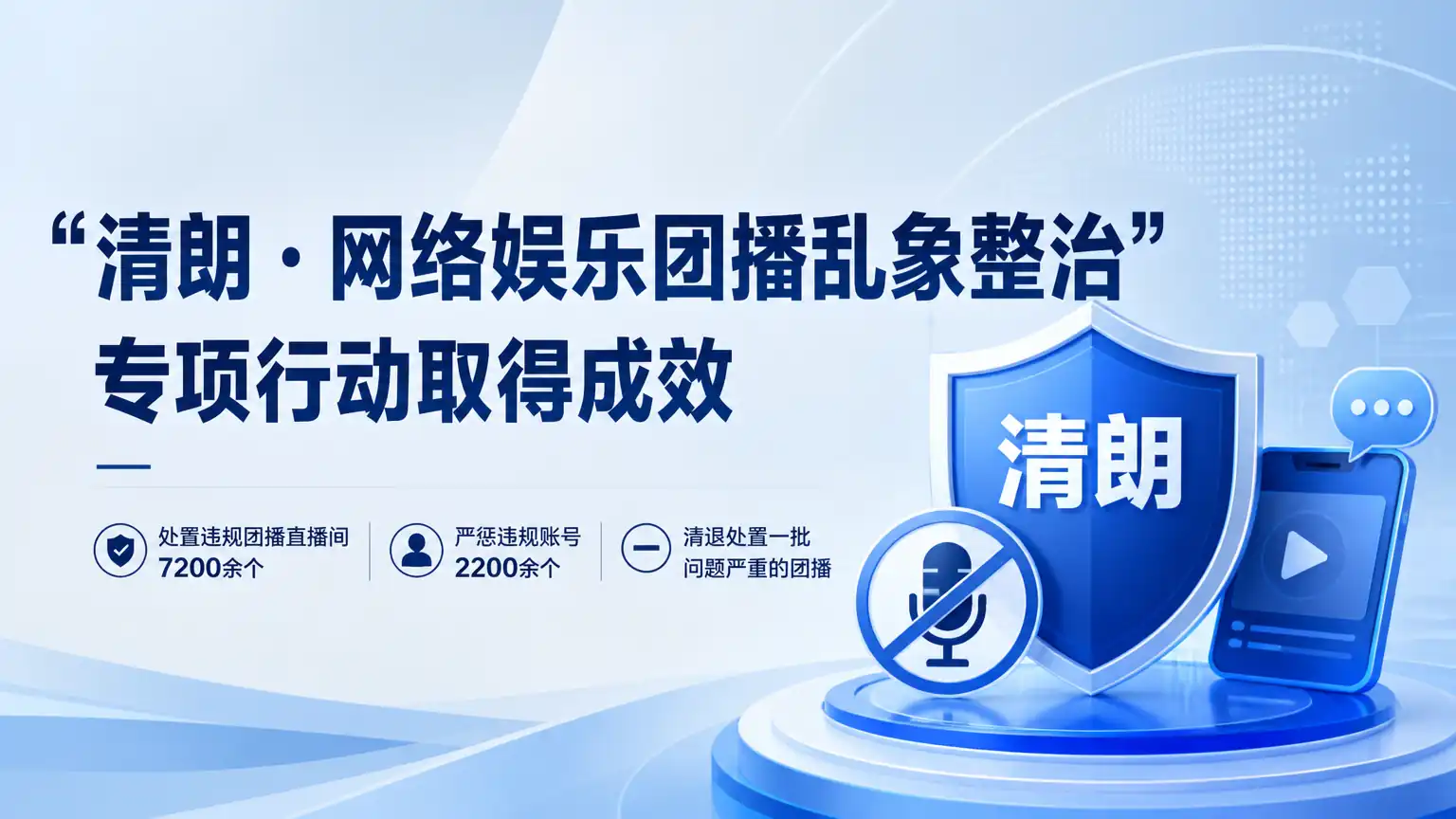 “清朗·网络娱乐团播乱象整治”专项行动取得成效