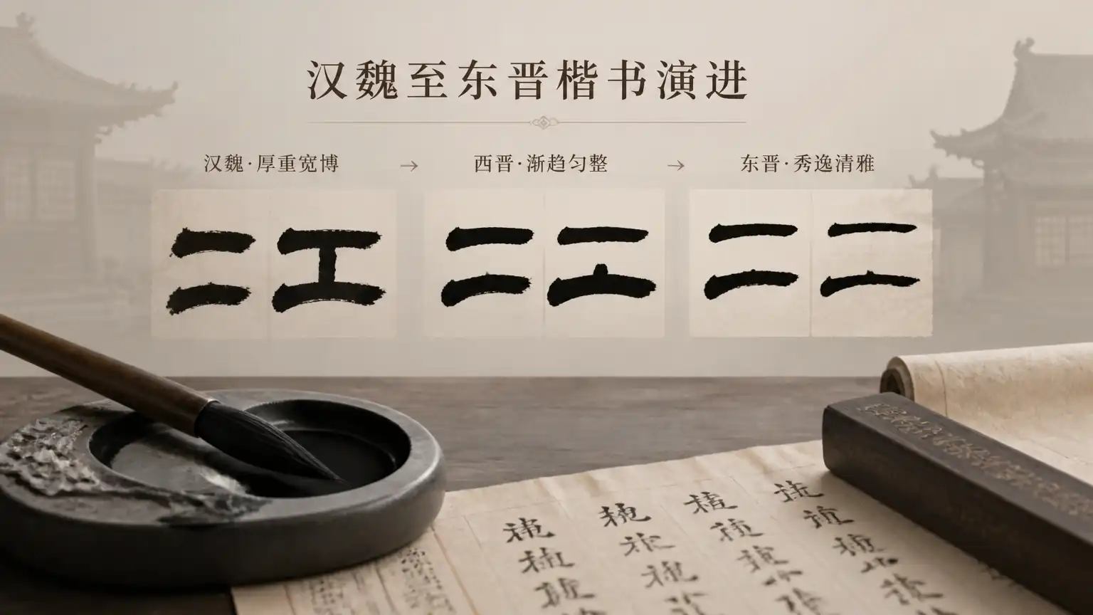 汉魏至东晋楷书演进图