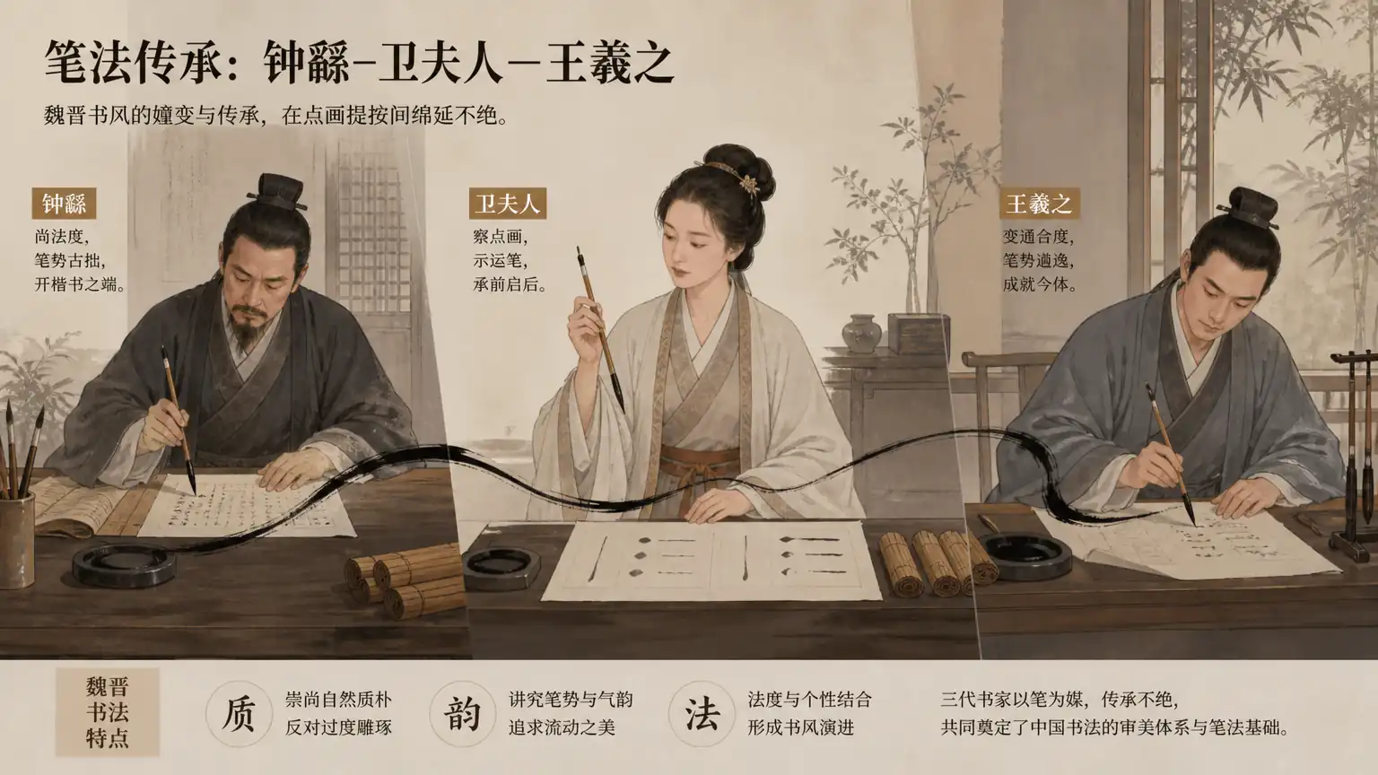卫夫人楷书笔法传承