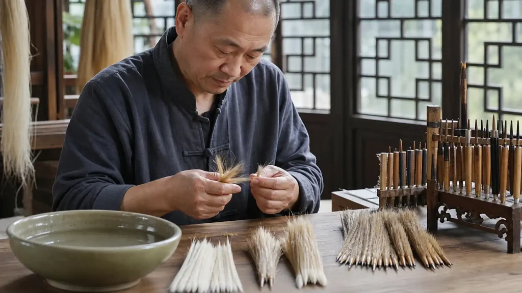湖笔（四）黄鼠狼尾毛的弹性特质