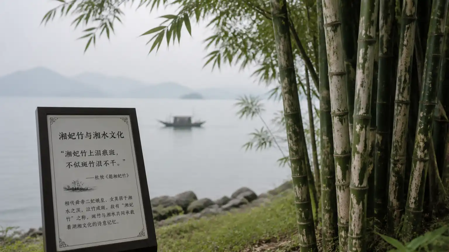 湘妃竹与潇湘文化意象图