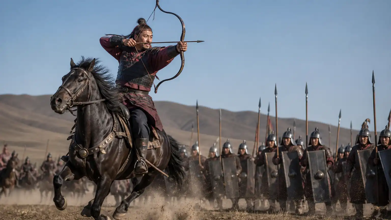 胡服骑射骑兵机动场景图
