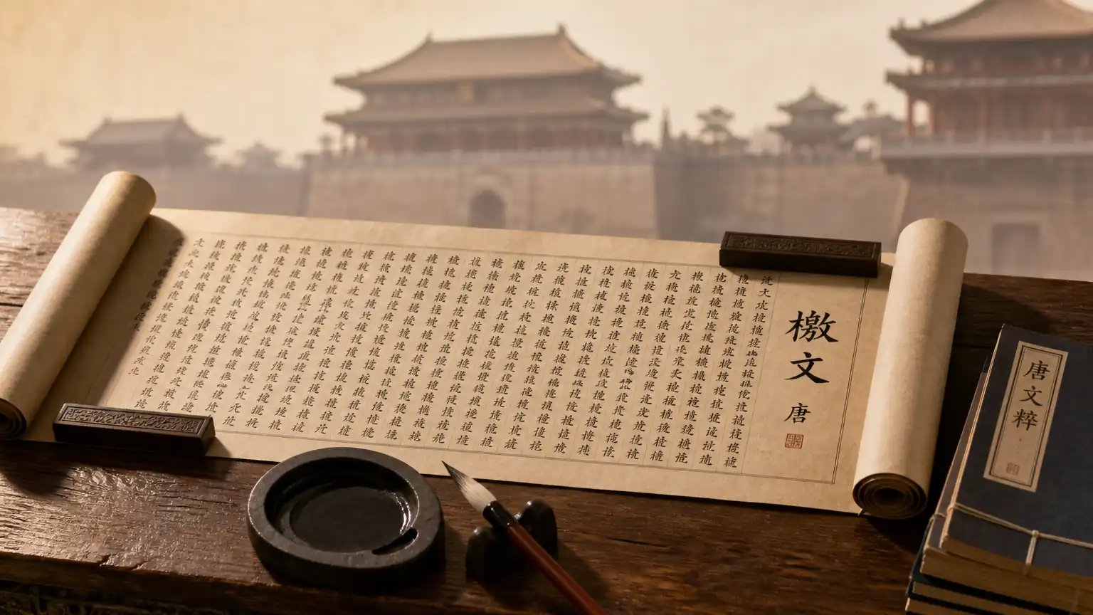 唐代檄文文书场景图