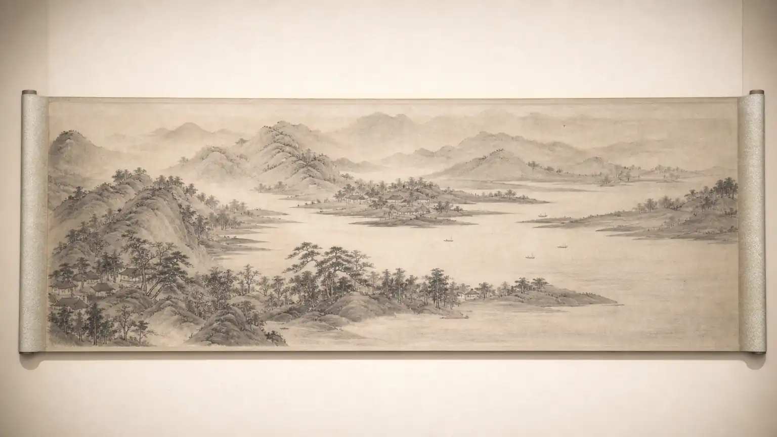 元代淡墨山水长卷图