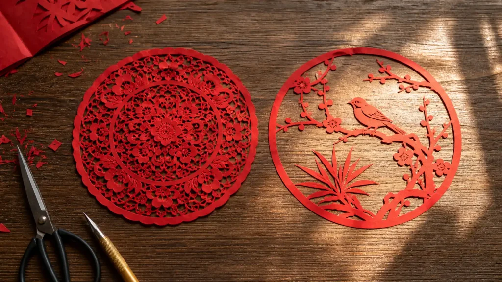 剪纸构图与短诗词结构相通