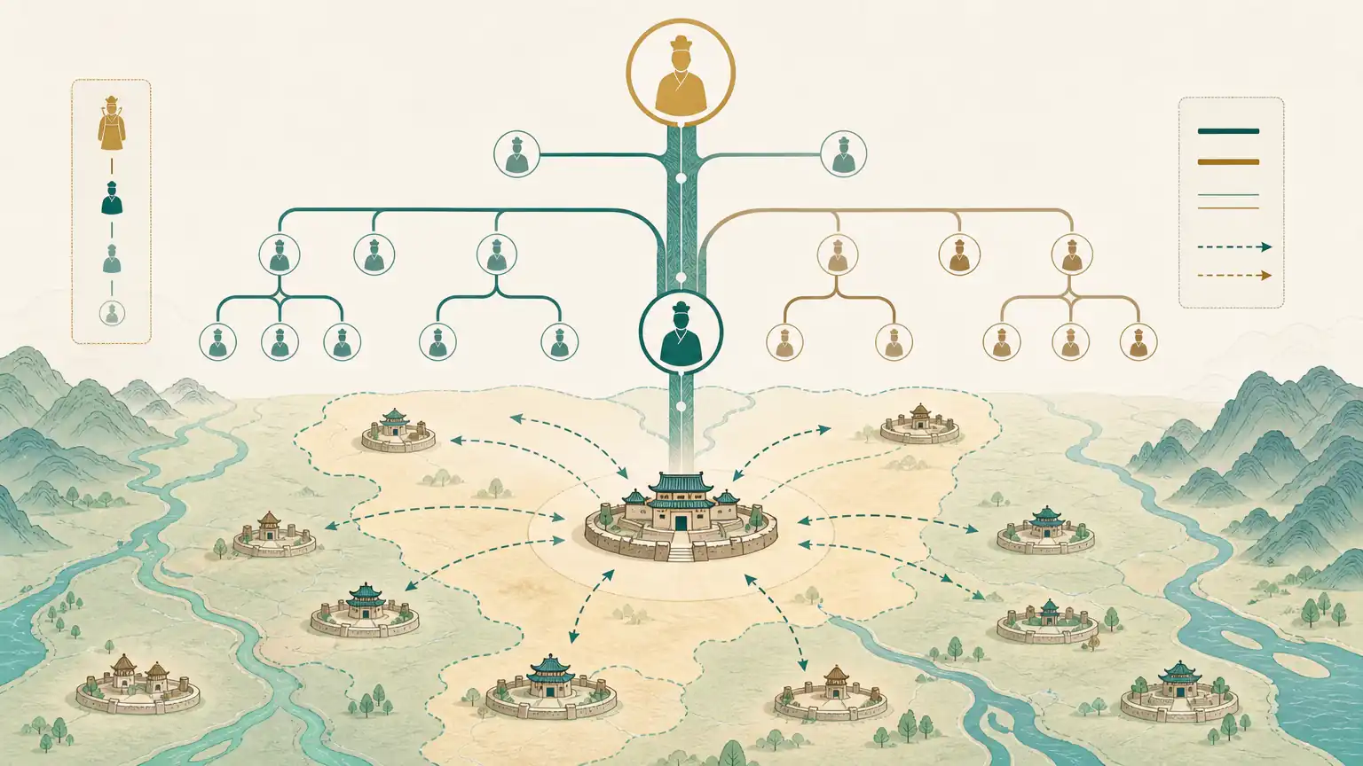 宗法制与分封制结构示意图