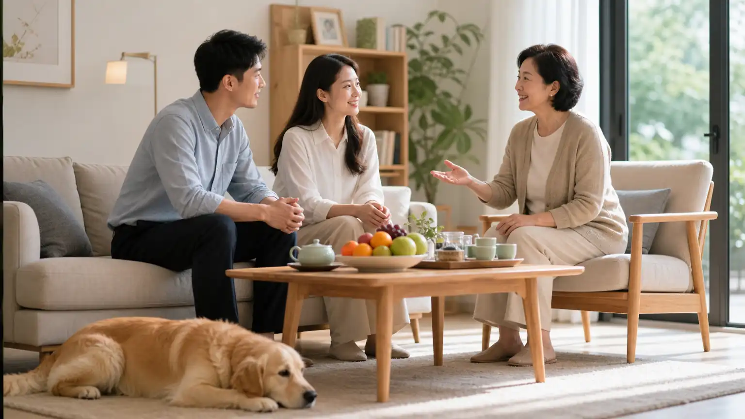 现代客厅待客从容场景图