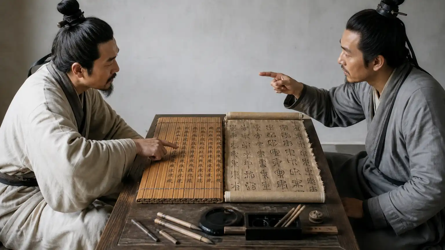 今文经与古文经对读场景图
