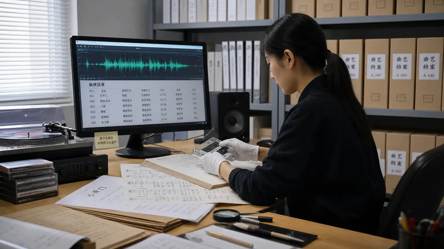 曲艺数字化保护工作场景图