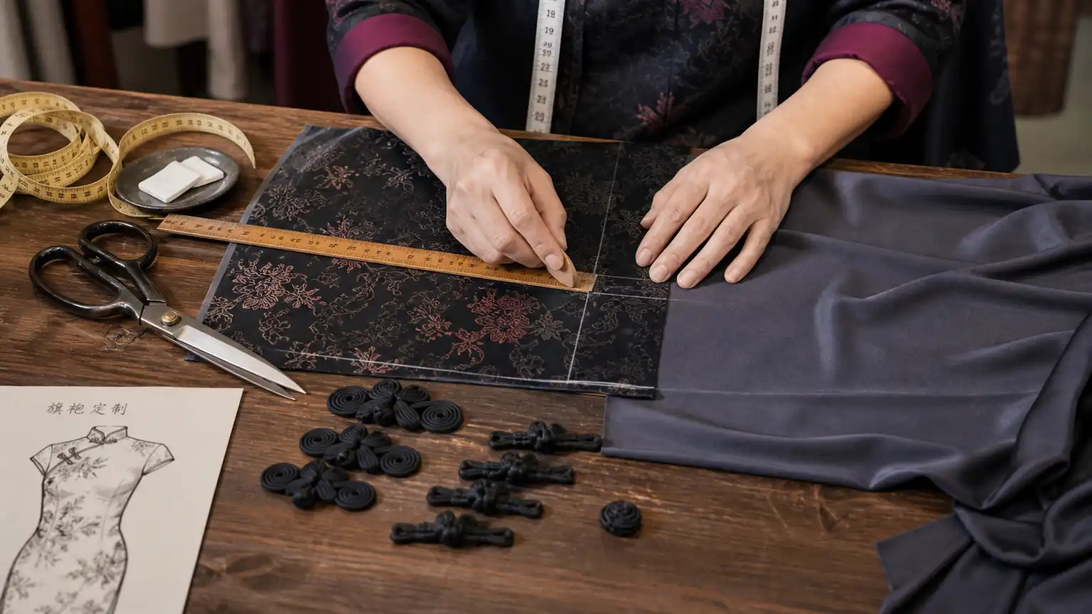 瑞蚨祥手工旗袍制作工序图