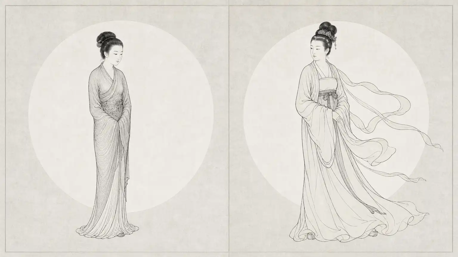 曹衣出水与吴带当风衣纹对照图