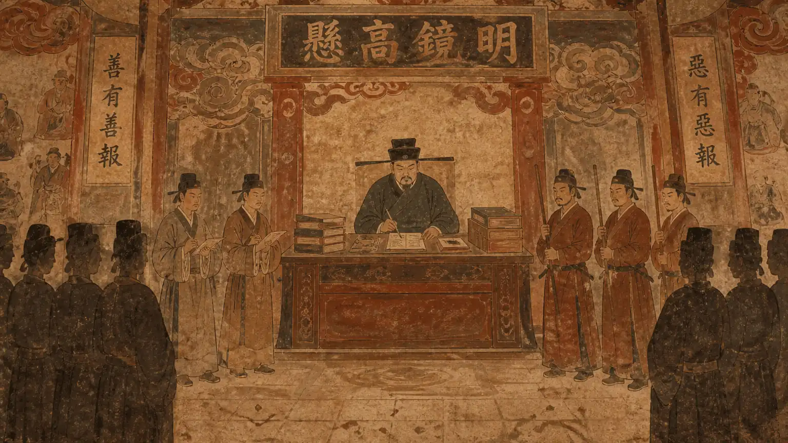 唐代地狱变相壁画复原图