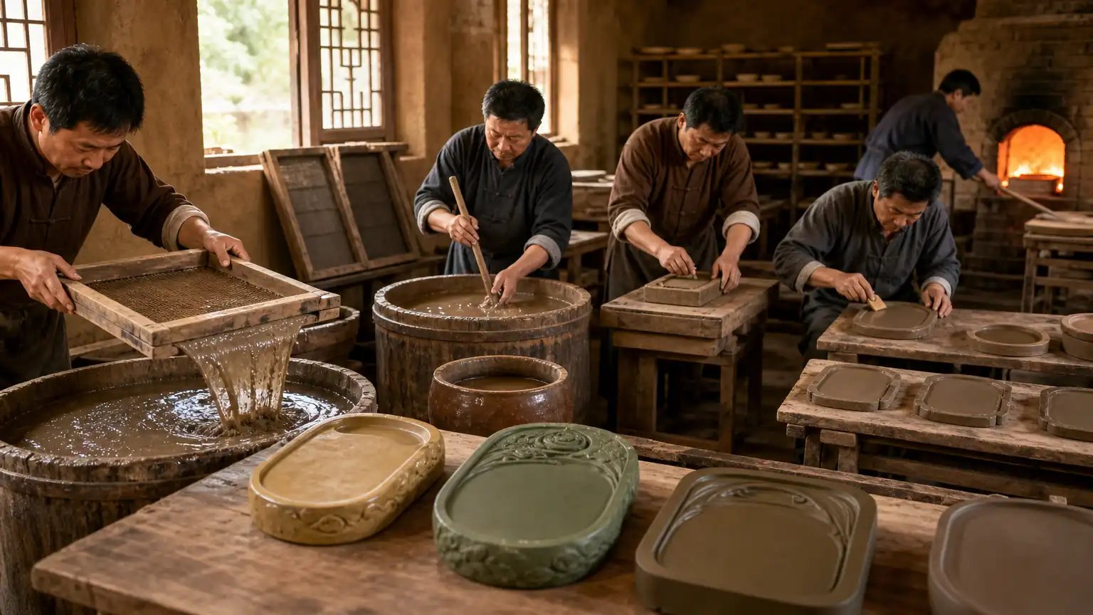 澄泥砚制作工序图