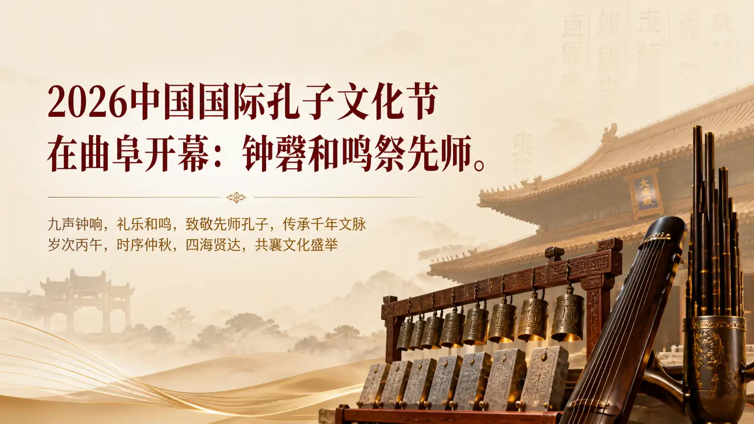 2026中国国际孔子文化节在曲阜开幕:钟磬和鸣祭先师