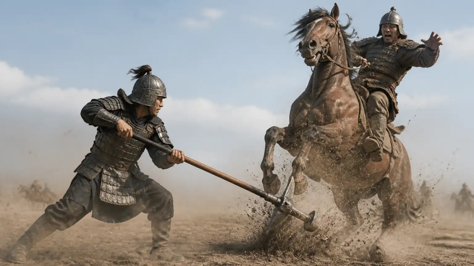 步兵长柄锤制骑图