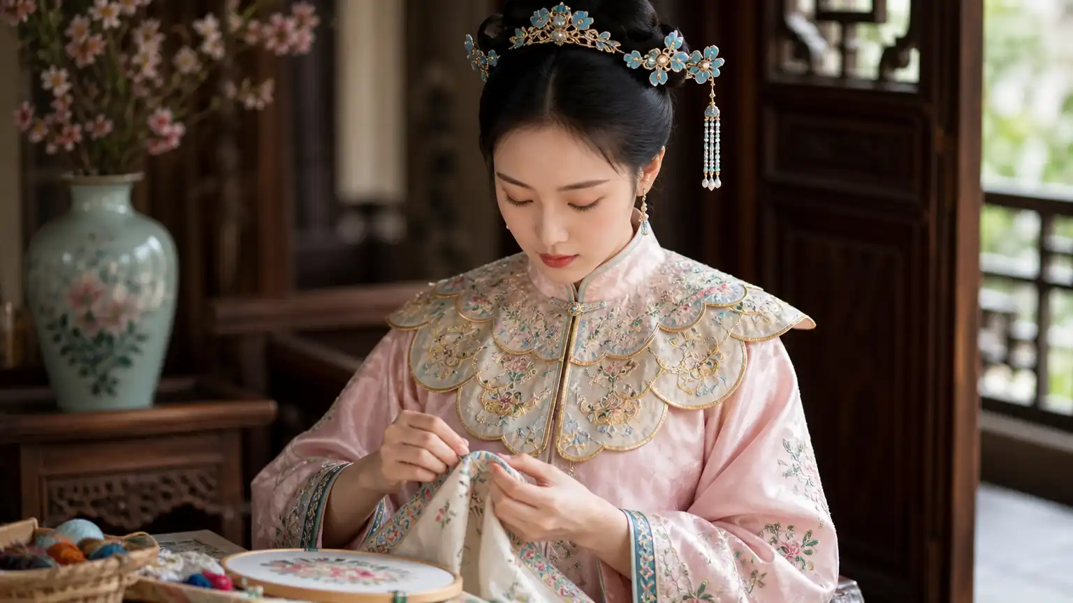 云肩如霞:古代女子肩上的风景