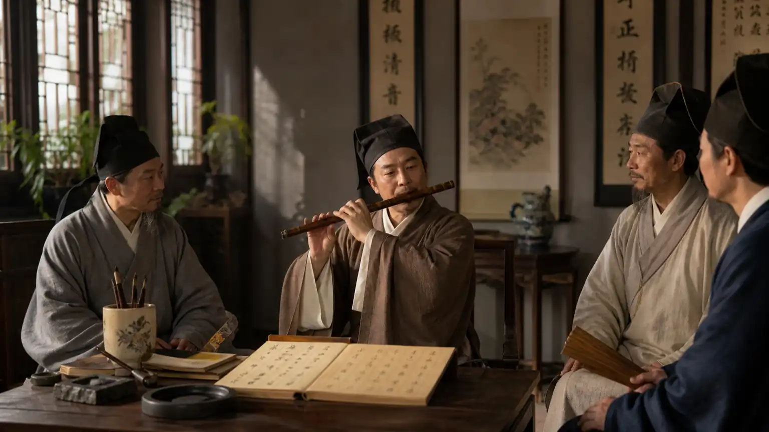 水磨调清唱与曲谱案头图