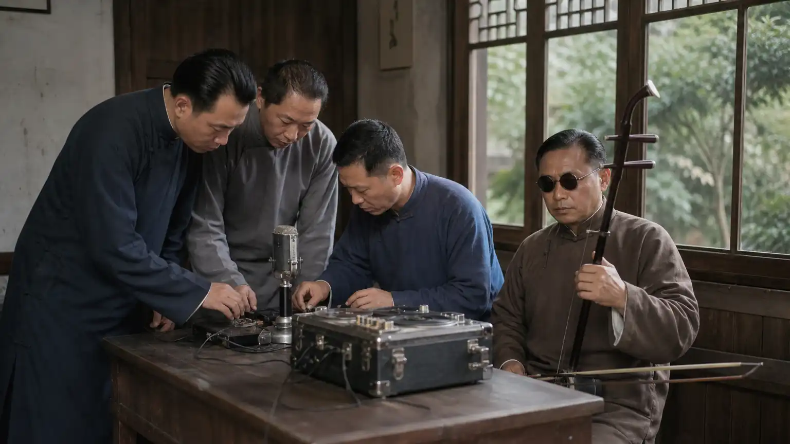 1950年钢丝录音抢救现场图
