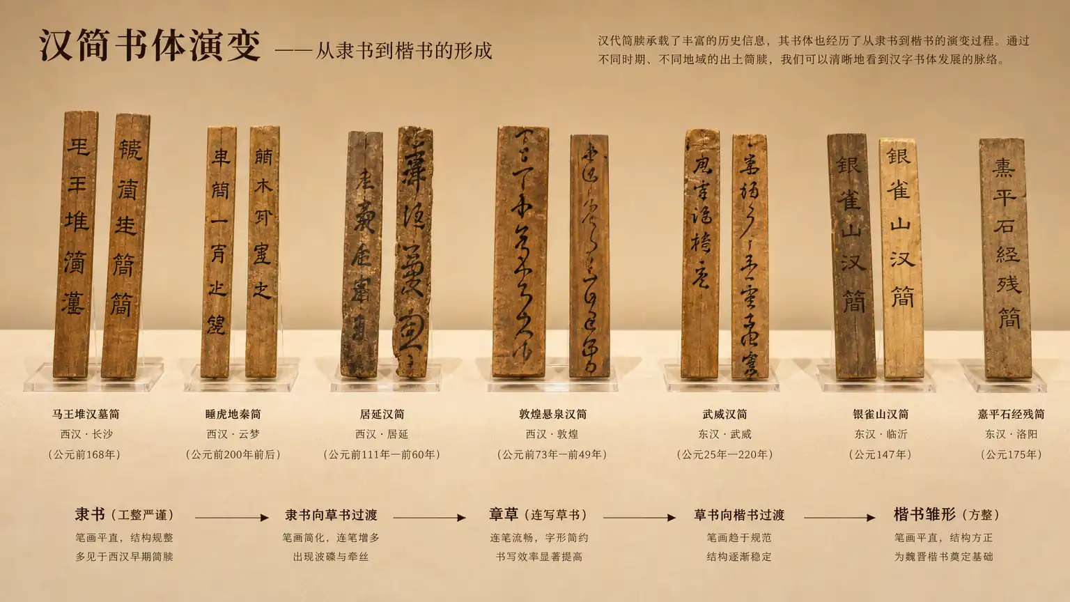汉简书体演变对照图
