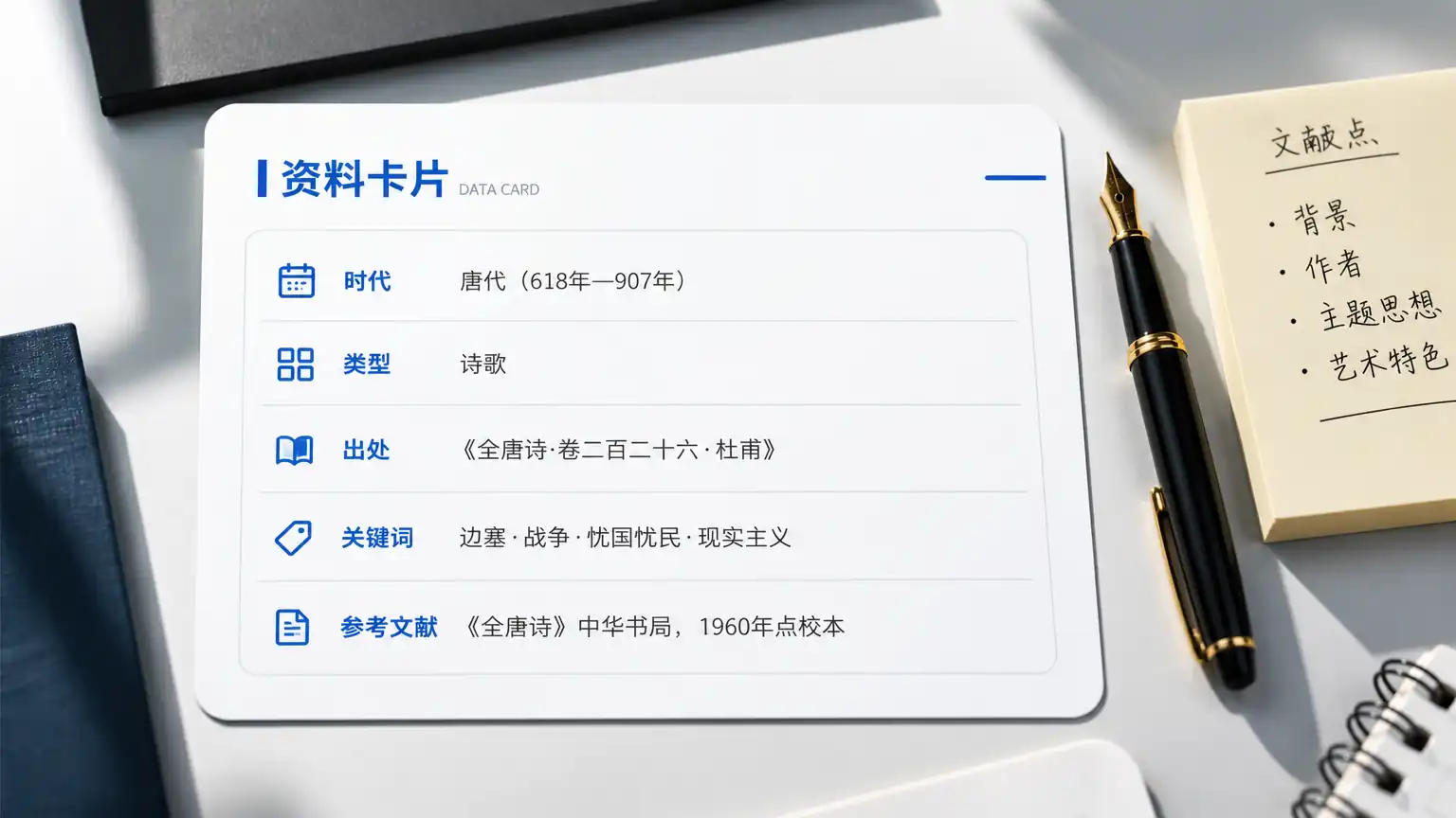 资料卡字段结构示意图