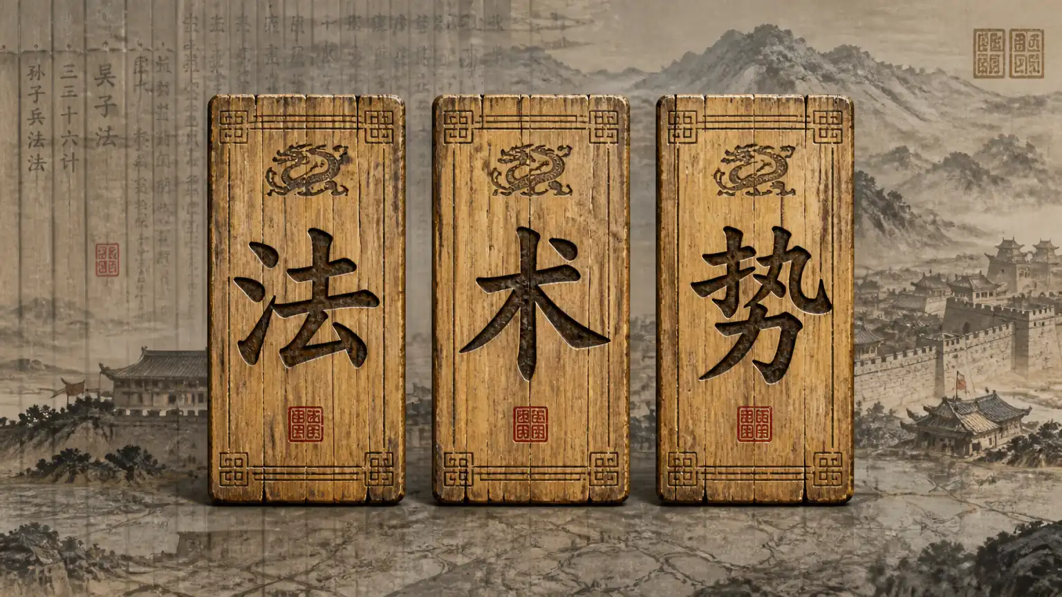 法家三派法势术概念示意图