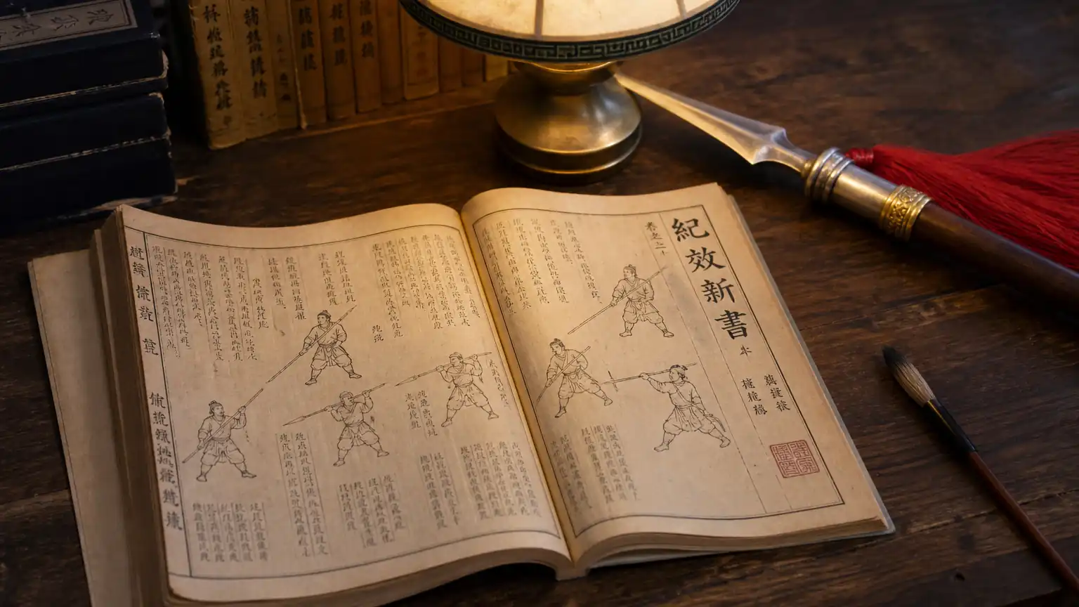 明代兵书枪法著录场景图